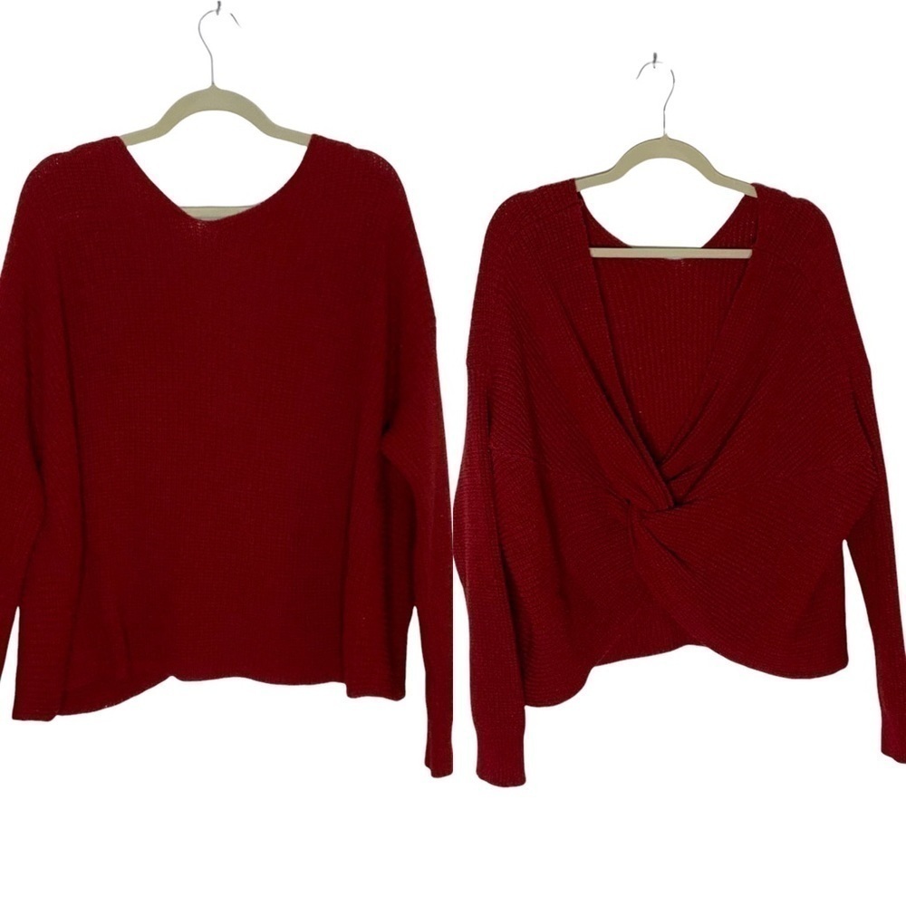 LOVE J long sleeve sweater with back twist feature